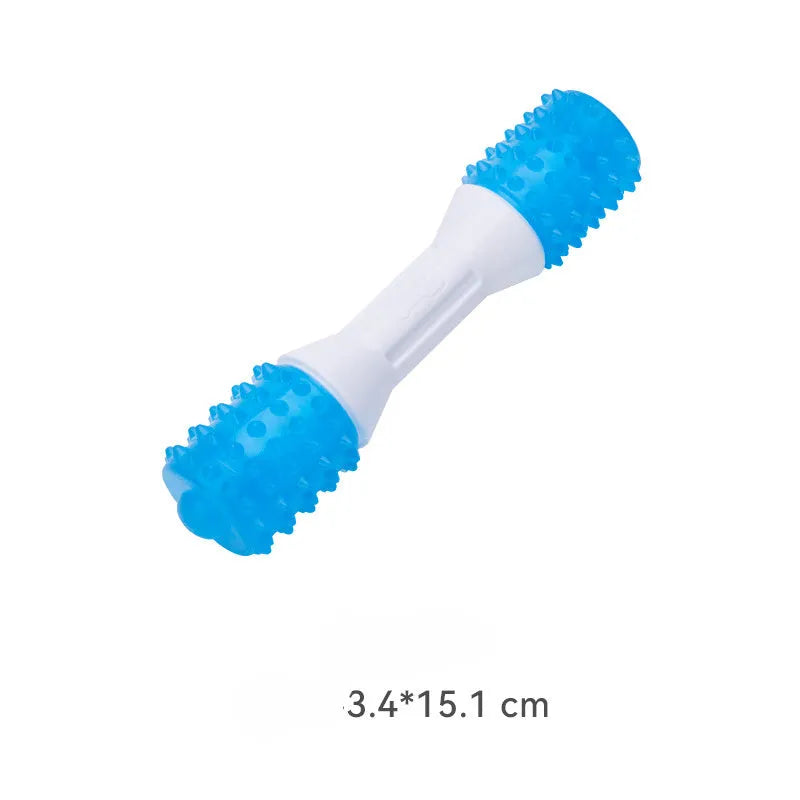Dual-colour TPR puppy teething chew toy for dogs aged 2-8 months