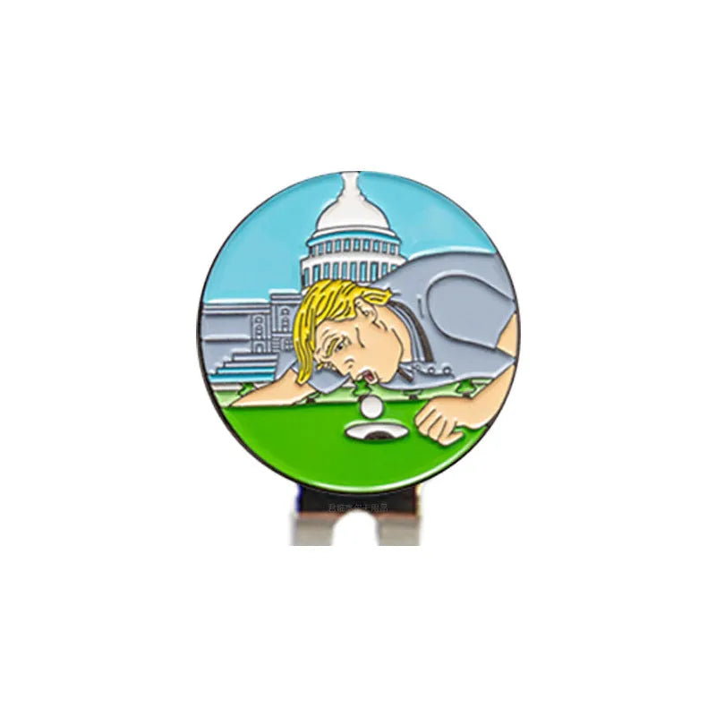 Zinc alloy golf hat clip with engraved Dragon Year design for sporting events and personalised gifting