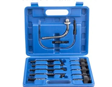 Thirteen-piece automatic transmission oil refuelling tool kit with injector and wave box connector
