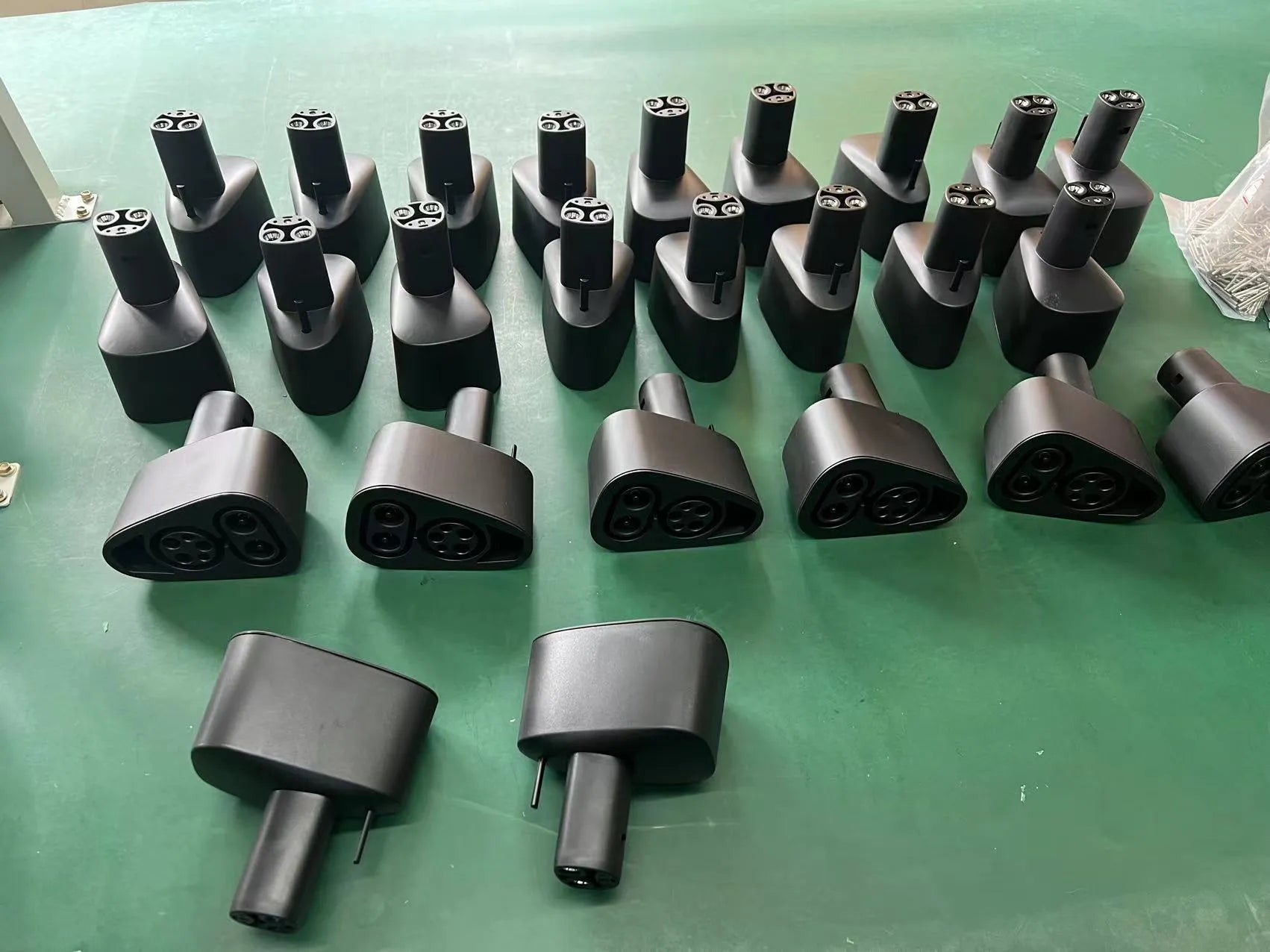 Black Tesla 80A charging plug conversion head adapter for EV charging stations