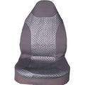 Black quilted PU universal car seat cover with sponge padding and attachment hooks