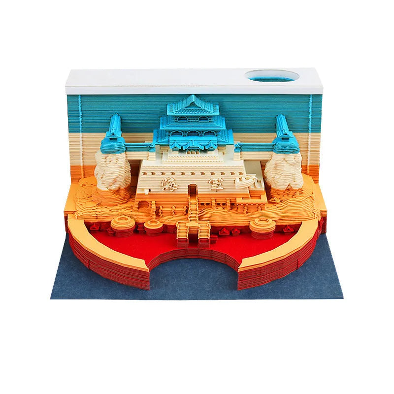 One Piece architecture sticky notes notepad with cartoon building designs on 80x45mm craft paper