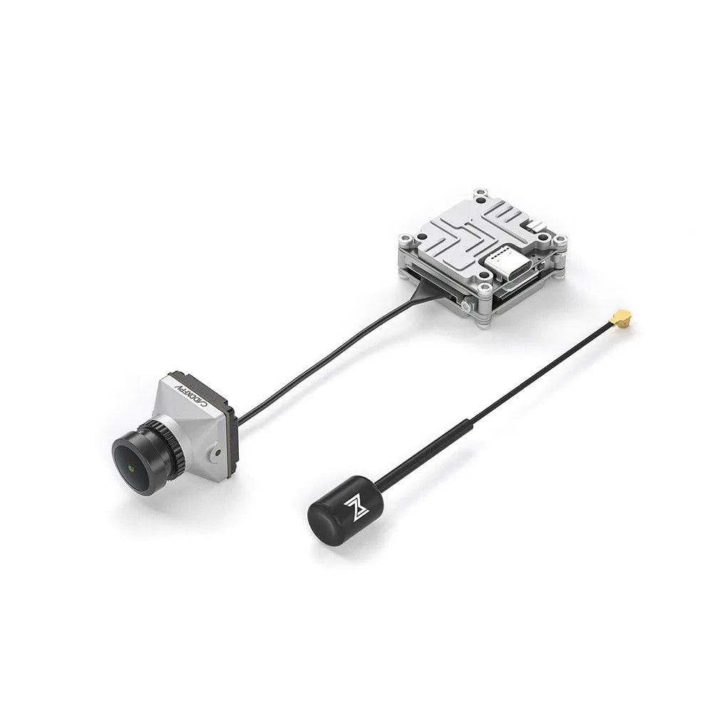 Caddx ADAPTS DJI FPV digital transmission machine in silver with screws and wires