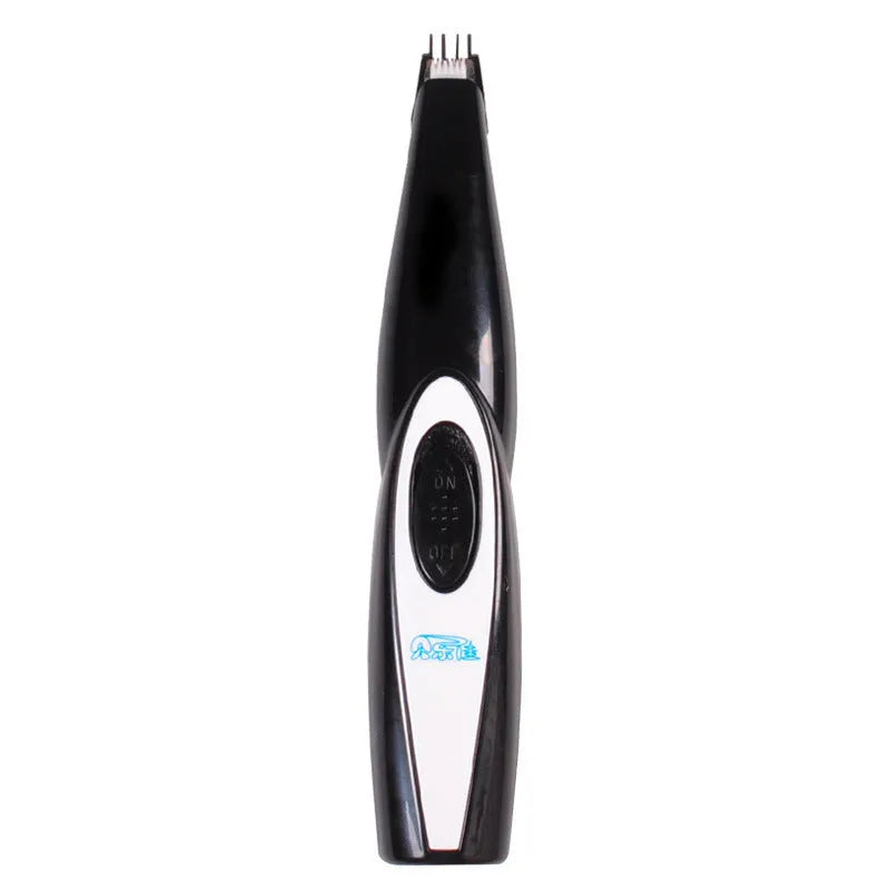 Black USB rechargeable pet hair trimmer clipper for cats and dogs with ceramic blade and cleaning brush