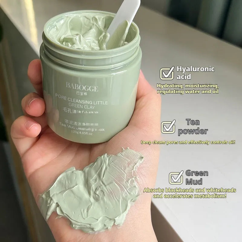 120g clay cleansing facial mask jar with daub application for deep cleansing without skin pulling