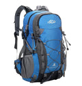 Polyester sports backpack in green showing 32cm width and 50cm height dimensions