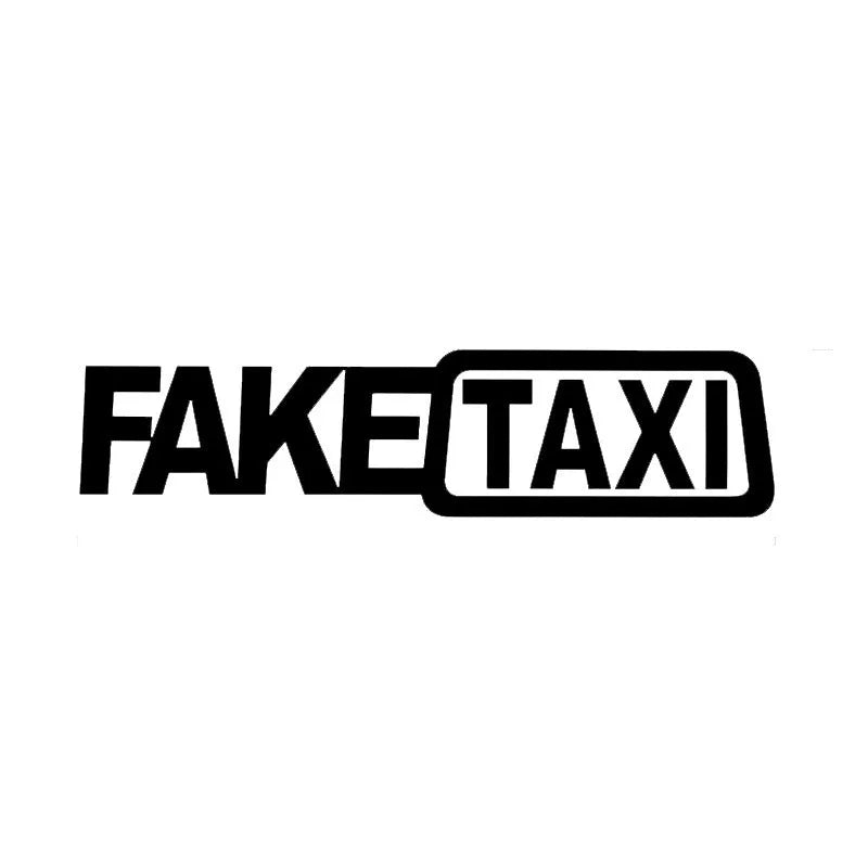 FAKE TAXI waterproof car warning sticker measuring 20cm by 8cm on PET material