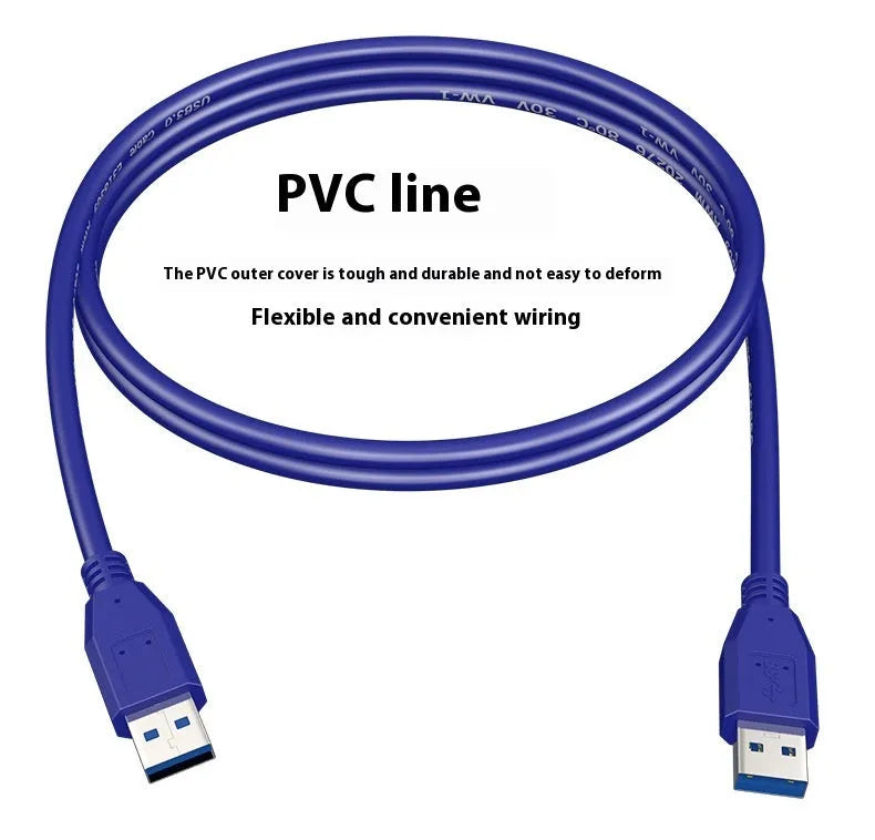 USB 3.0 A male to A male data cable for external hard drive enclosures on a white background.