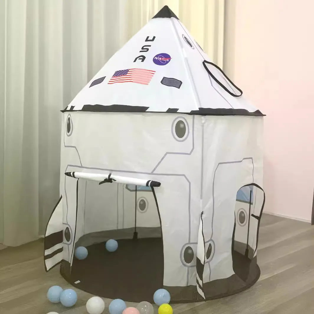 Foldable children's tent indoor game house robot three-piece set with tunnel and triangle on floor