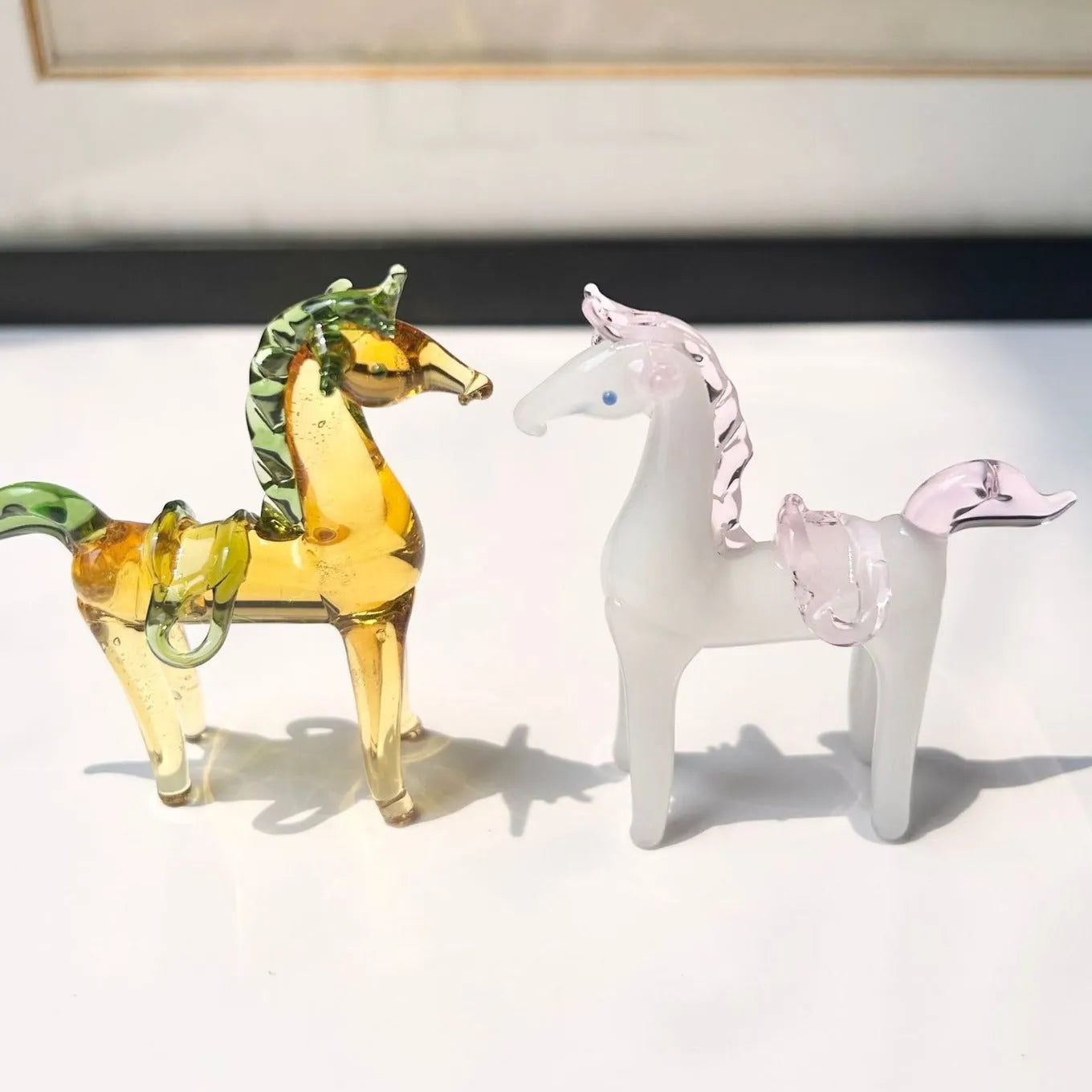 Glazed ceramic horse figurine decorative ornament in modern simplicity style