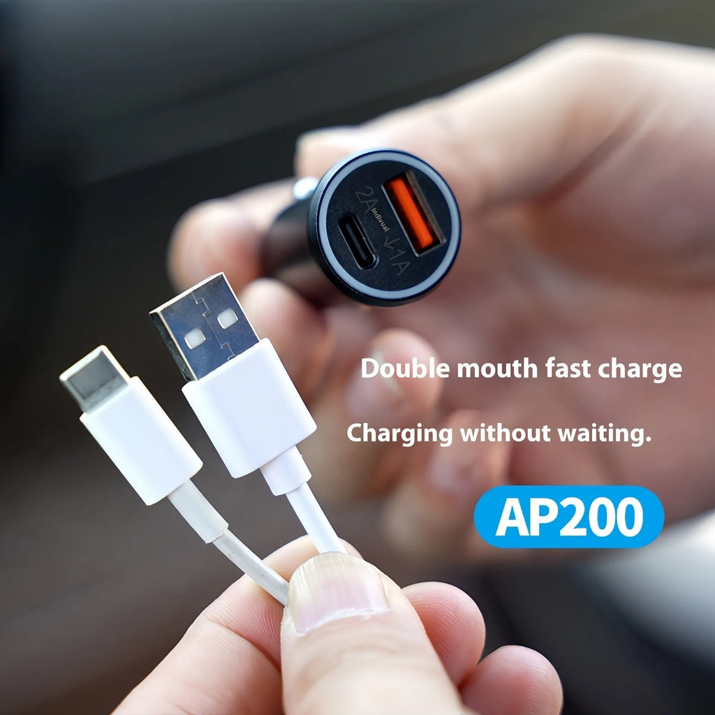 Black ABS plastic car GPS locator device for 12V charger socket.