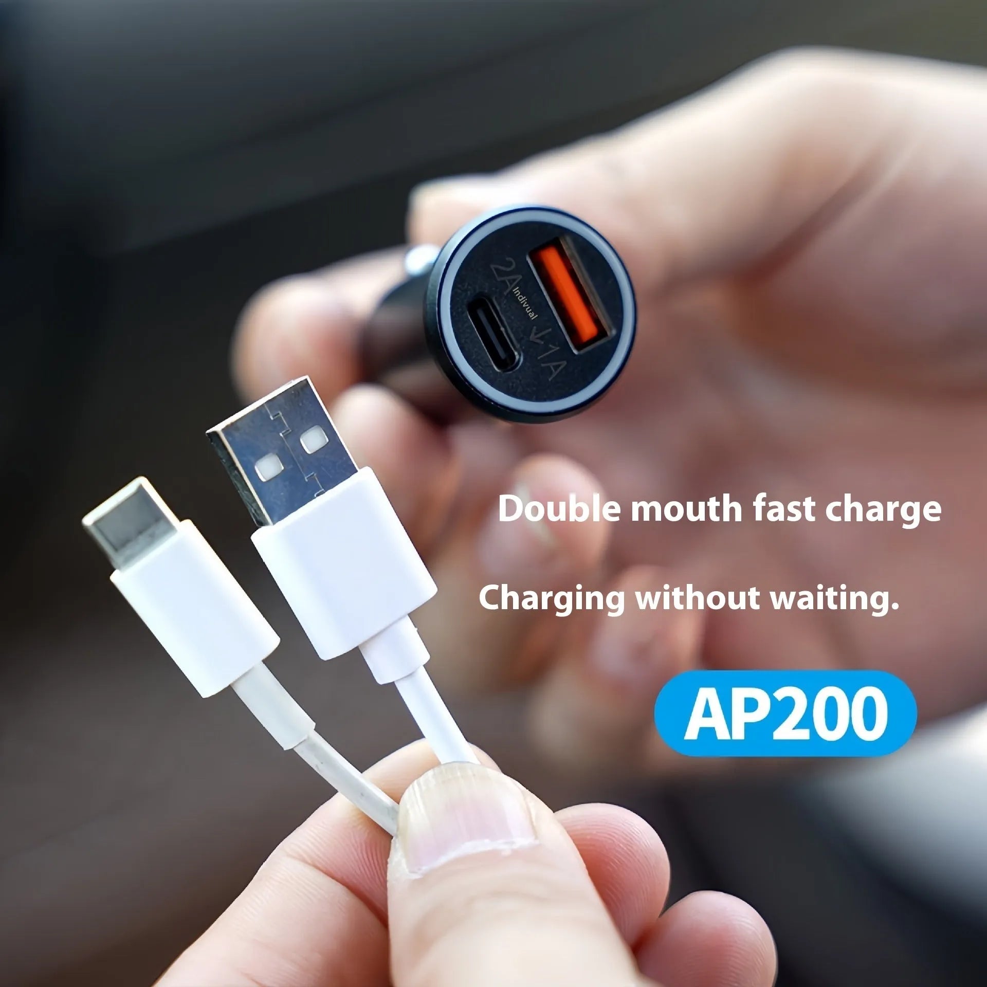 Black ABS plastic car GPS locator device for 12V charger socket.