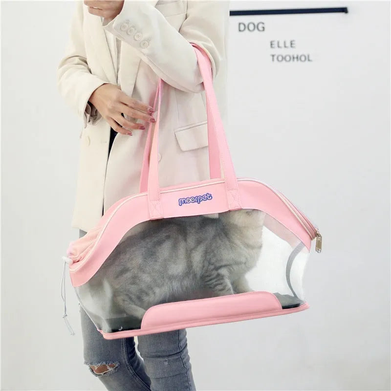 MOORPET leather cat outing carry bag with 25 litre capacity in Milan White colour