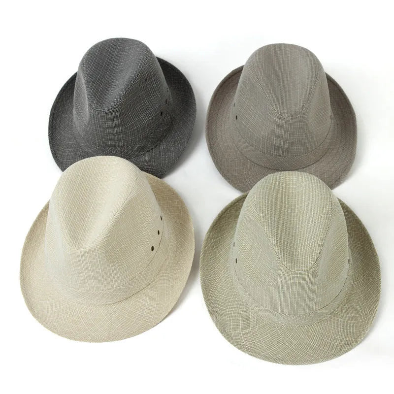 Classic men's fedora hat in thickened suit material, shown in a dark colour on a neutral background.
