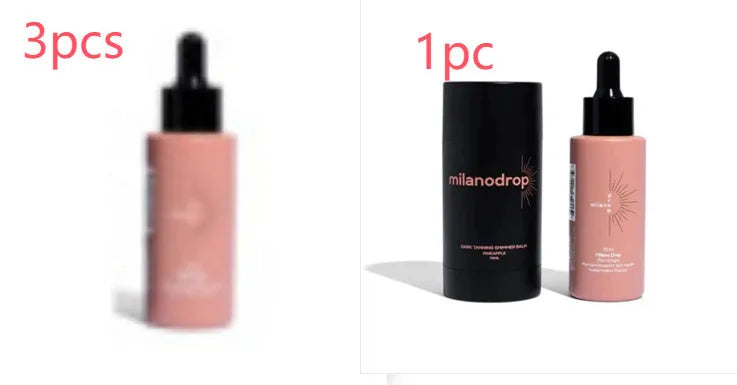 Matte Sun Tanning Black Liquid set showing 50ml tanning drops bottle and 75ml tanning flash cream tube.