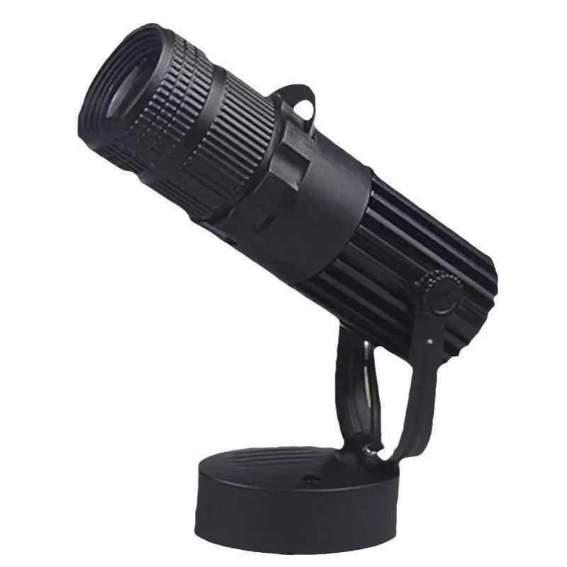 Black surface-mounted LED spotlight with aluminium housing for restaurant lighting