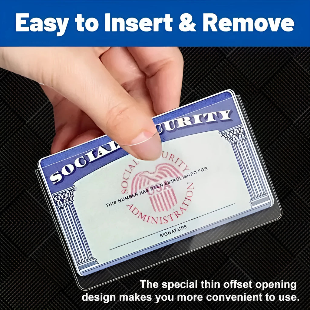 Transparent PVC card holder for social security cards and student IDs