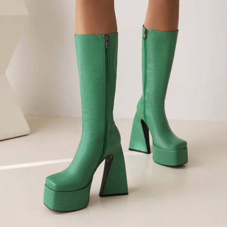 Women's ankle-high casual boots in black, red, blue, and white colours with artificial PU leather upper