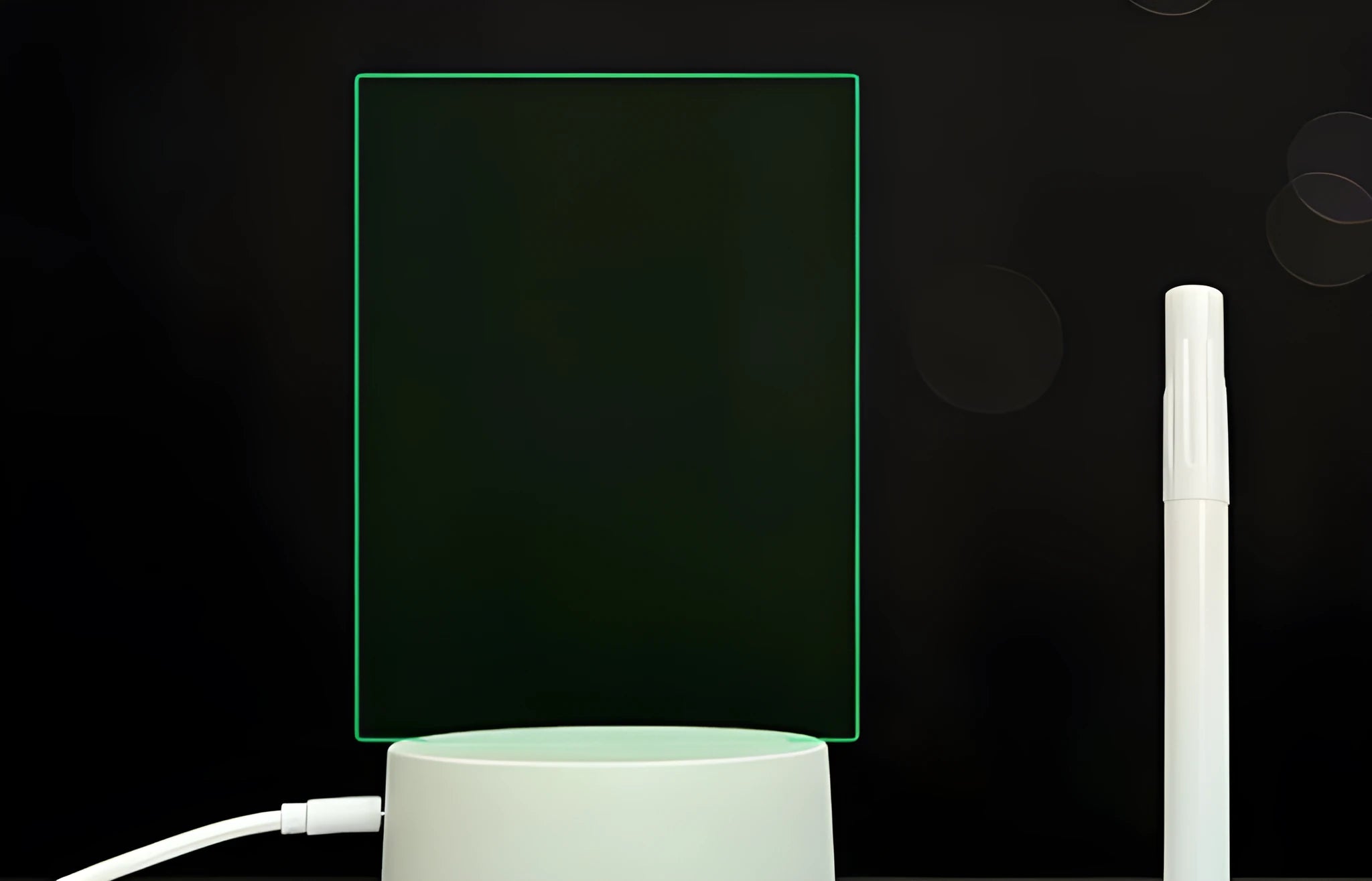 Black crack touch colour 3D acrylic message board night light with remote control and stylus on desk