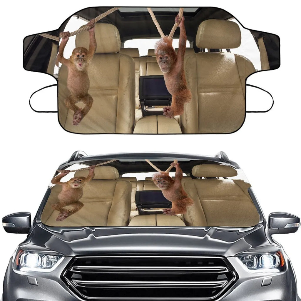 Universal car snow protection front gear cover with aluminium foil fabric and lanyard ties