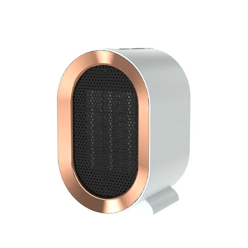 Compact desktop electric heater with ceramic heating element and mechanical control dial