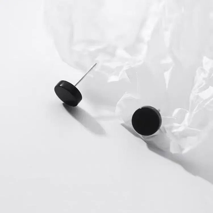 S999 sterling silver flat ear bone studs in silver and black colours, 3mm to 8mm sizes