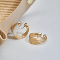 Multi-layer simple bracelet earrings geometric design silver gold electroplated copper earring set