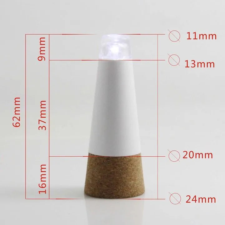 LED rechargeable luminous bottle cap cork light with plastic shell for holiday decoration.