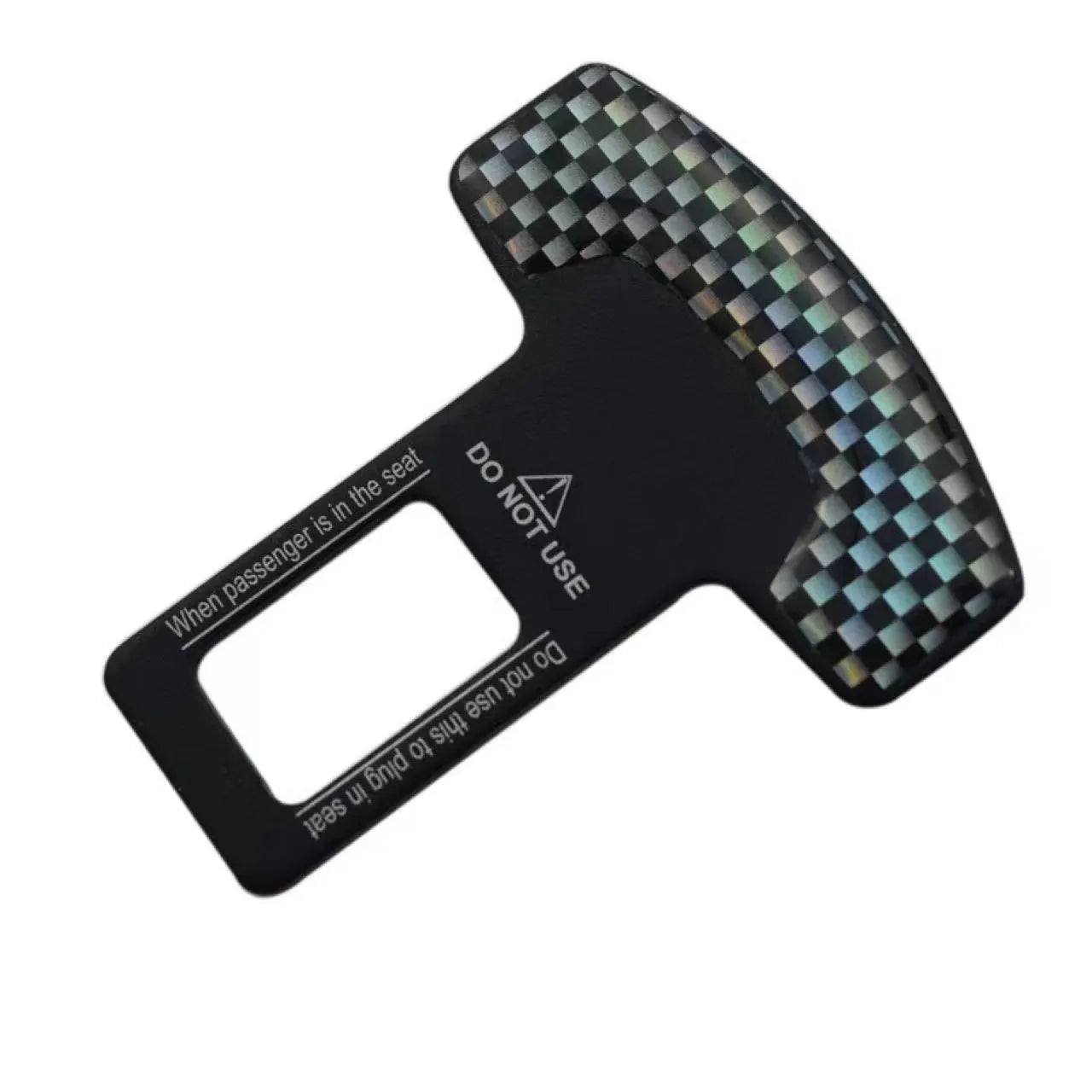 Aluminium alloy key chain bottle opener with lock tongue buckle in frosted carbon fibre finish.