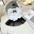 White polyester waltz gauze skirt pet clothing for small dogs with princess styling