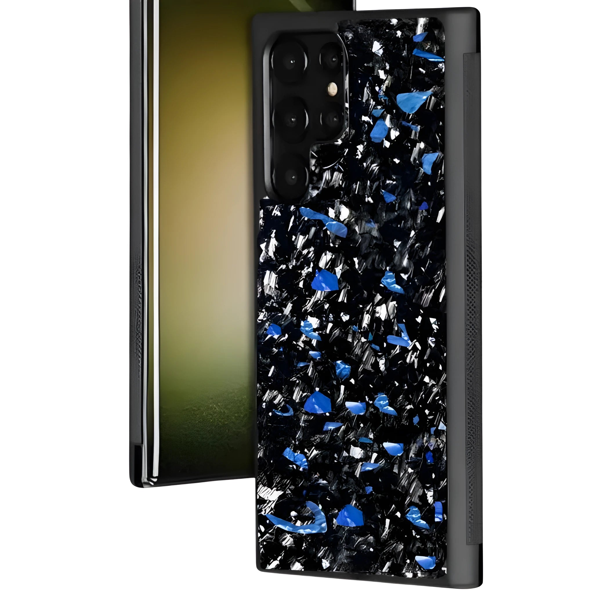 Samsung Galaxy phone case with forged carbon fibre pattern in multiple colour options.