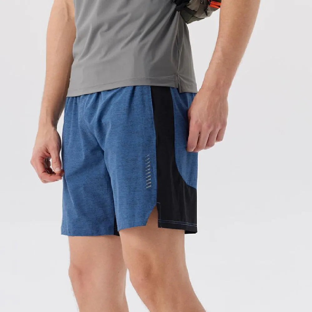 Men's casual spandex shorts in Forest Green, showing mid waist and shorts length.