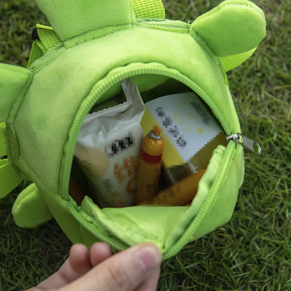 Turtle-shaped dog backpack harness carrier with metal zipper in velvet material