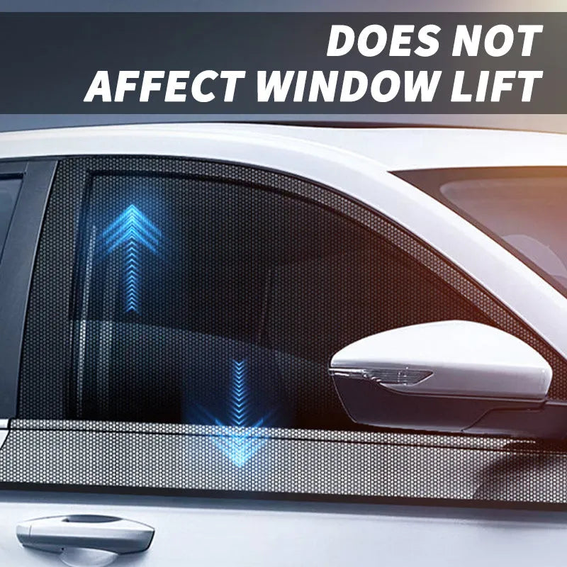 Car side window sunshade mesh covers installed on vehicle front and rear windows