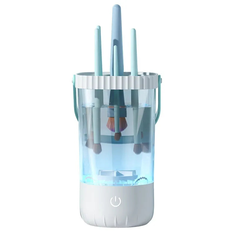 White rechargeable electric makeup brush cleaning brush with data cable