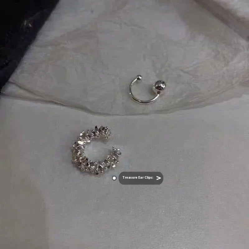 Irregular geometric clip-on earrings with frosty finish in B4710 colour tone