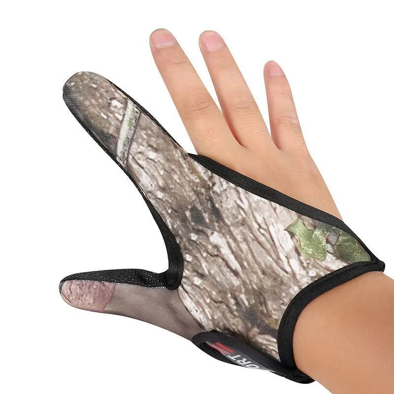 Single two-finger fishing glove with diving cloth back and microfiber palm, shown in a choice of colours.