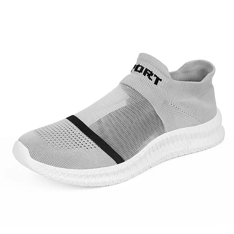 Flyknit sock shoes with tassel laces and hollow design in khaki colour