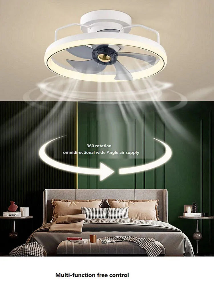 500mm diameter modern ceiling fan light with integrated lighting fixture in multiple colour options