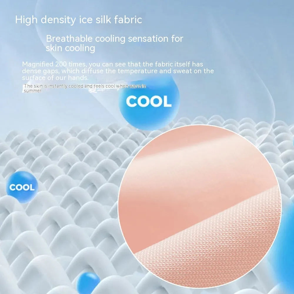 Women's thin ice silk sunscreen gloves with UPF50 protection in multiple colours
