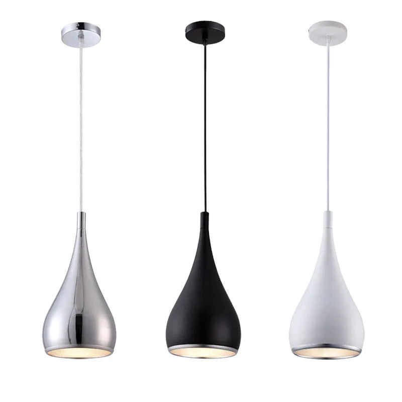 Minimalist iron chandelier ceiling light in black, chrome or white with single head or multi-head disc styles