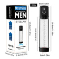 Men's masturbation device with diqiao electric training pump unit made from black ABS and grey TPE.