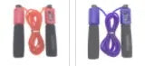 Adjustable 3 metre skipping rope with sponge grip handles in multiple colour options