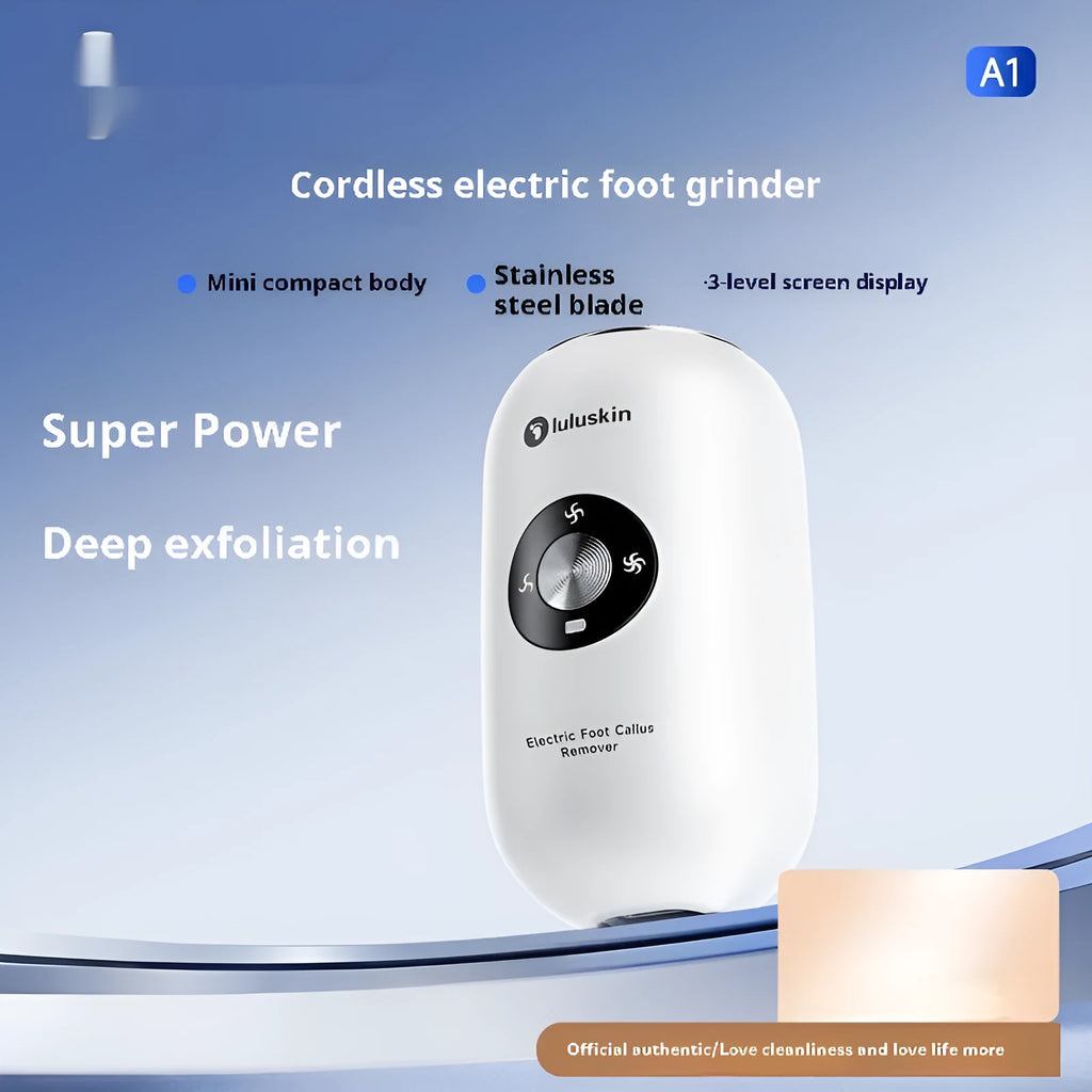 Fully automatic foot grinder exfoliating skin pedicure device with three-gear adjustment, 47x47x87mm, black colour