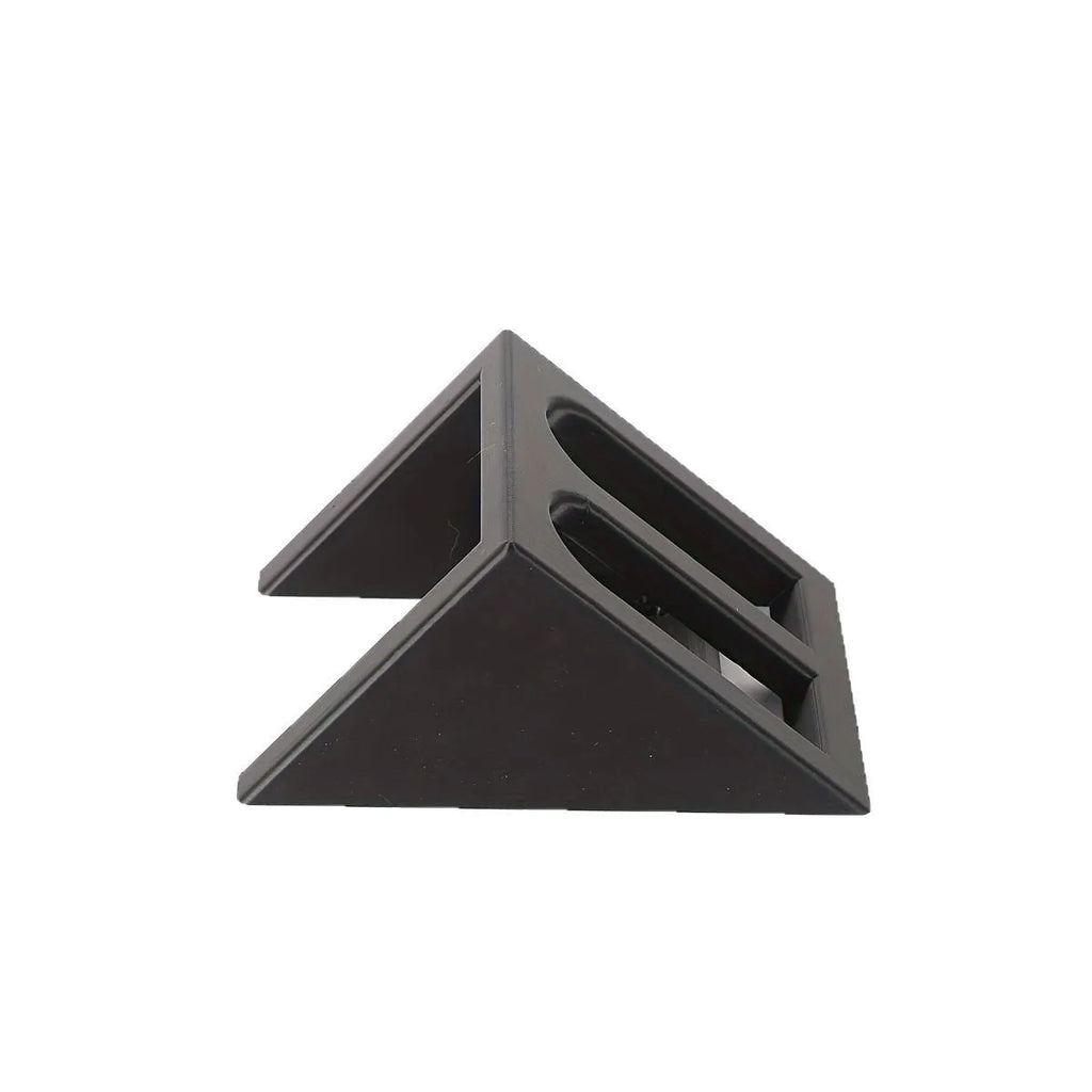 Black plastic punk-style pistol display stand for airsoft guns