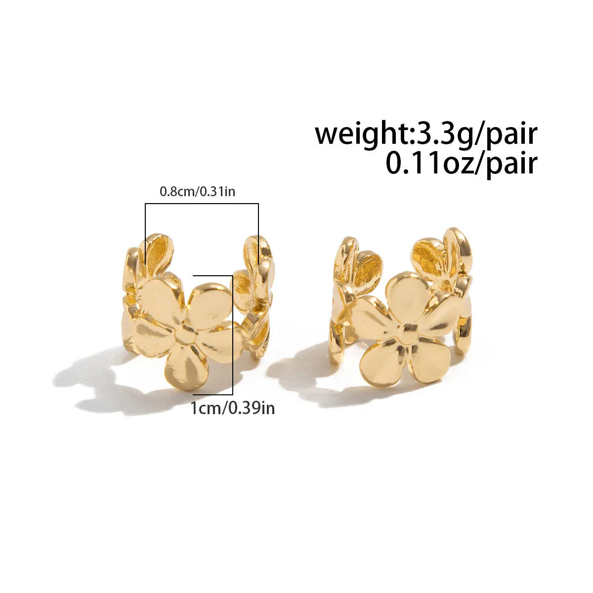 Gold electroplated starfish scallop ear drops for women with conch marine animal designs