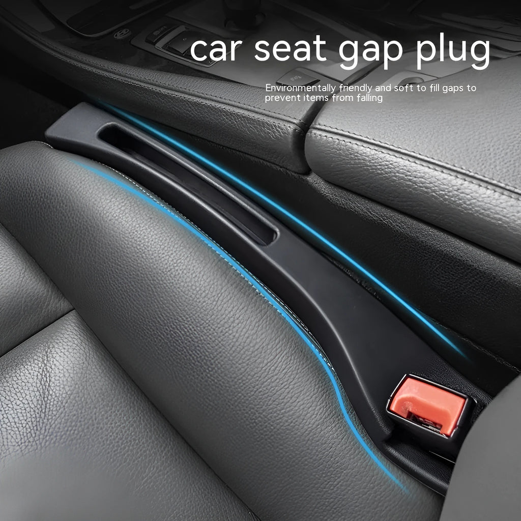 Black plastic car seat gap storage organiser pocket with handle