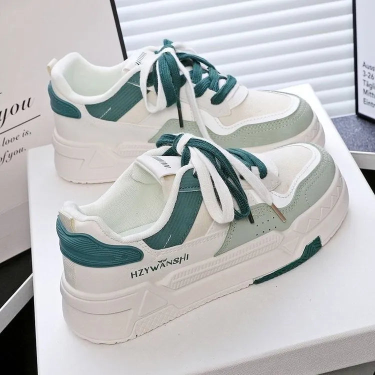 Children's height increasing board shoes with thick rubber sole and cross shoulder strap lace-up design