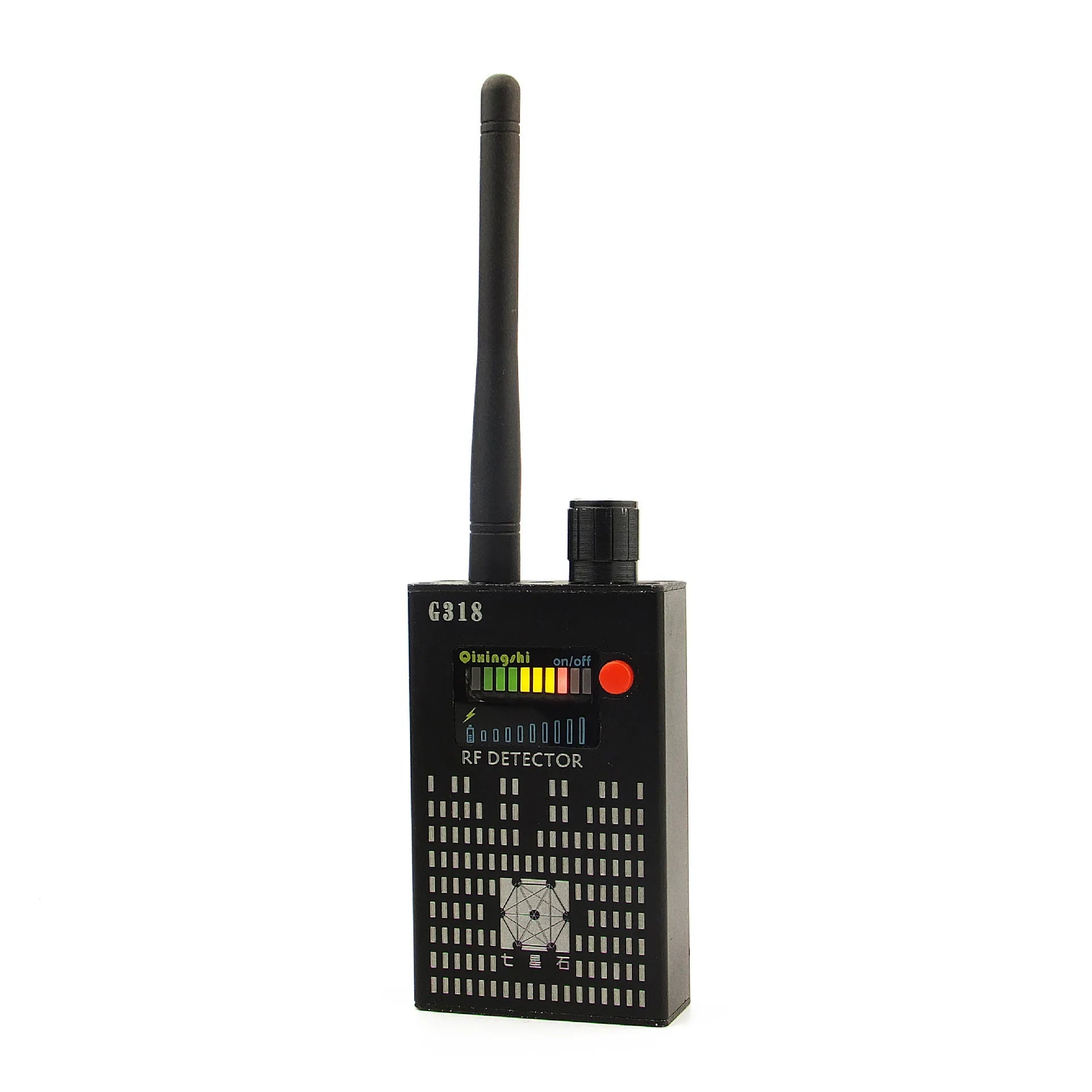 G318 professional anti-theft signal detector showing front view with compact dimensions.