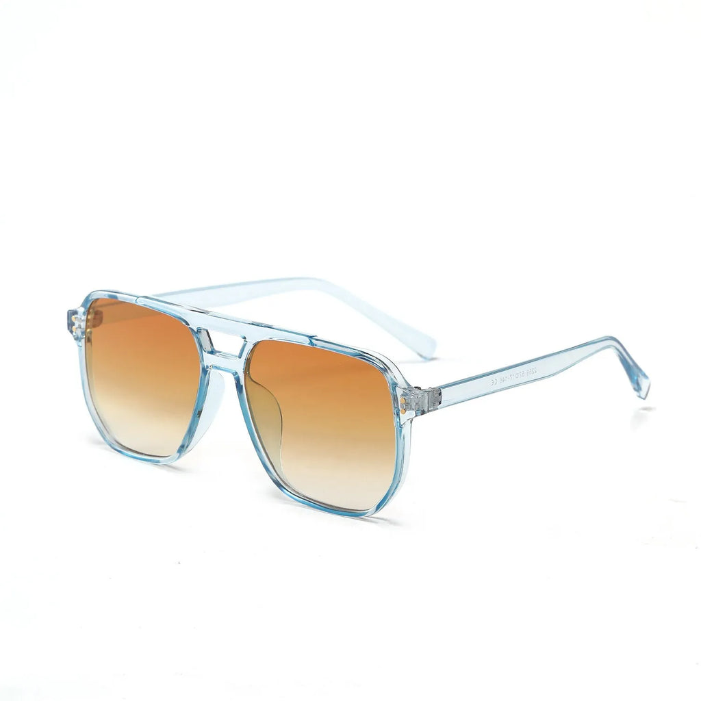 Women's square double beam fashion sunglasses with full frame design in multiple colour options